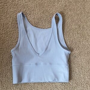 Lululemon like gray ribbed cropped top
